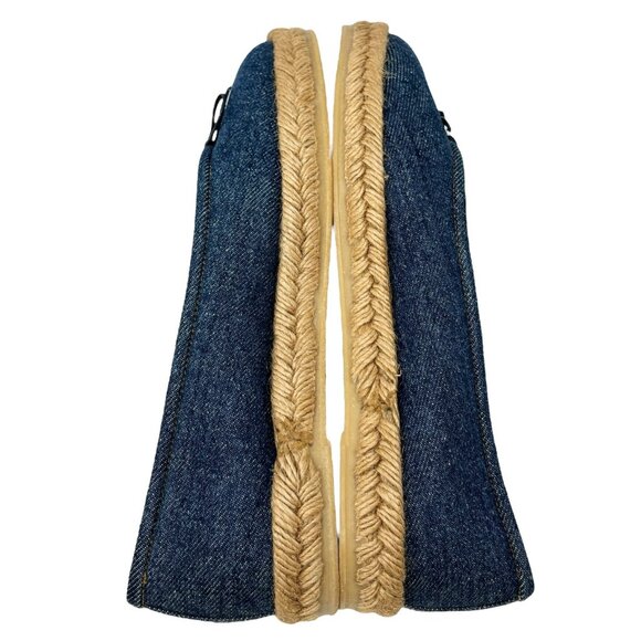 CHANEL Vintage CC Logo Denim Espadrilles #37.5 Flats Shoes Blue Cotton [105623] - Picture 8 of 11